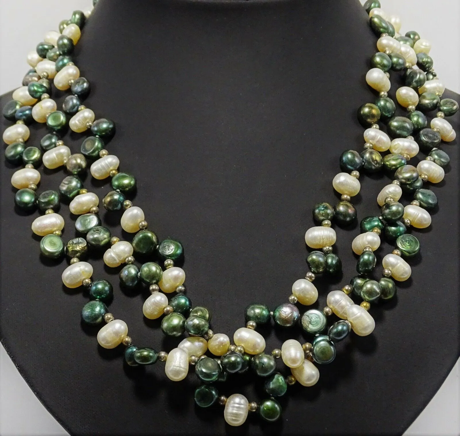 Cultured Pearls Triple Strand Knotted Necklace