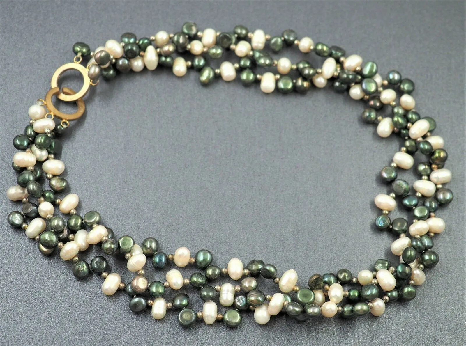 Cultured Pearls Triple Strand Knotted Necklace