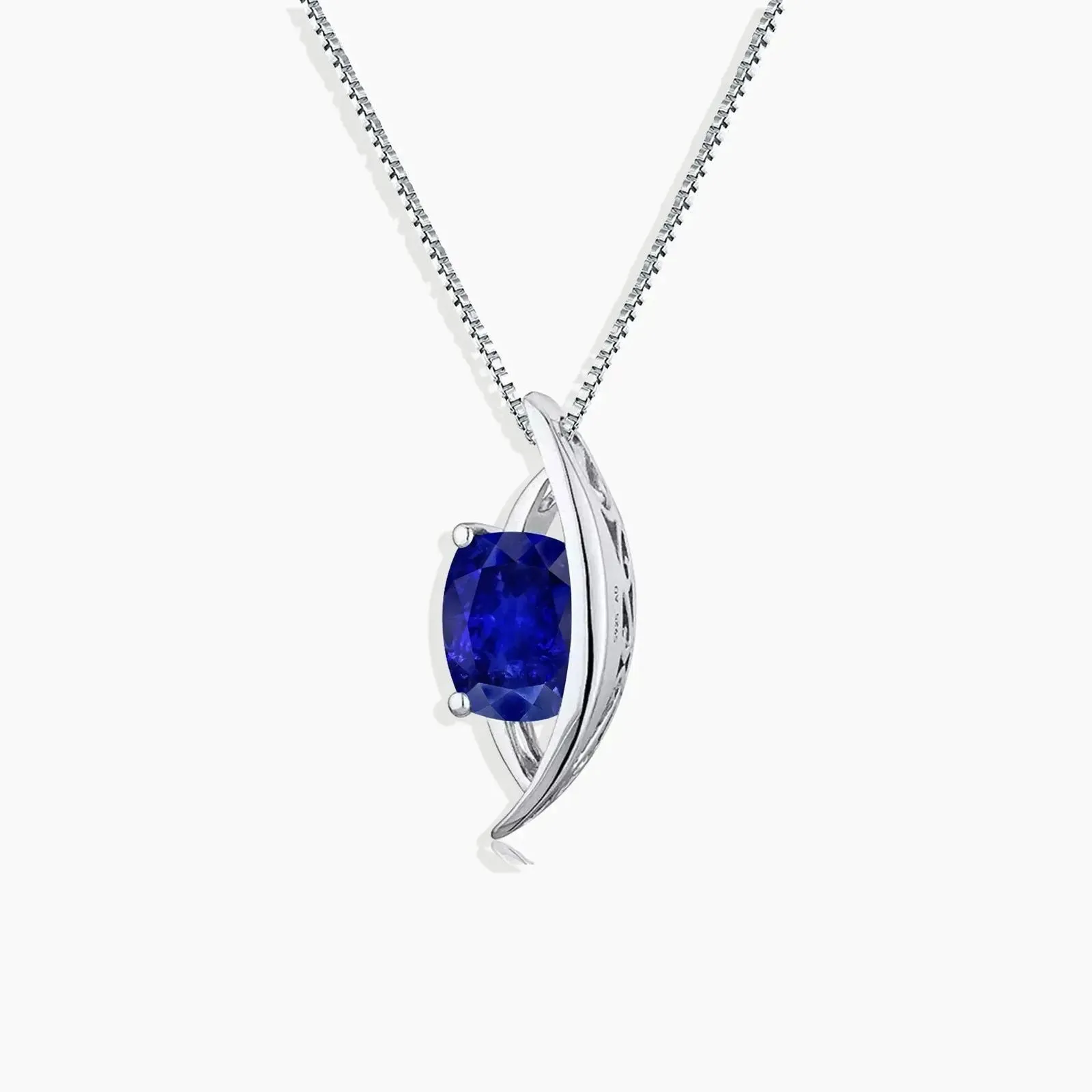 Cushion Cut - Globe - September Birthstone Necklace - Sapphire ®