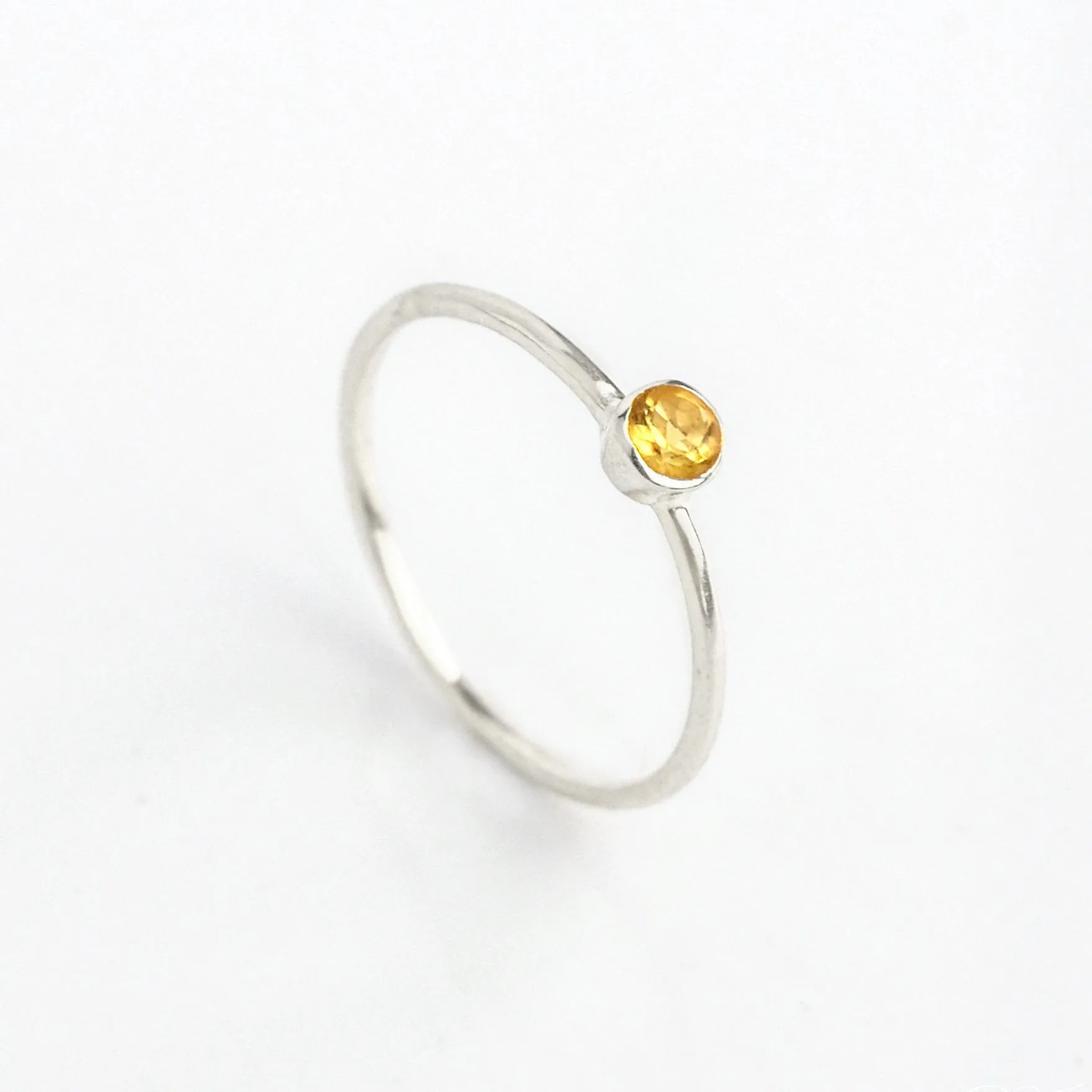 Dainty Stackable Citrine Ring : November Birthstone