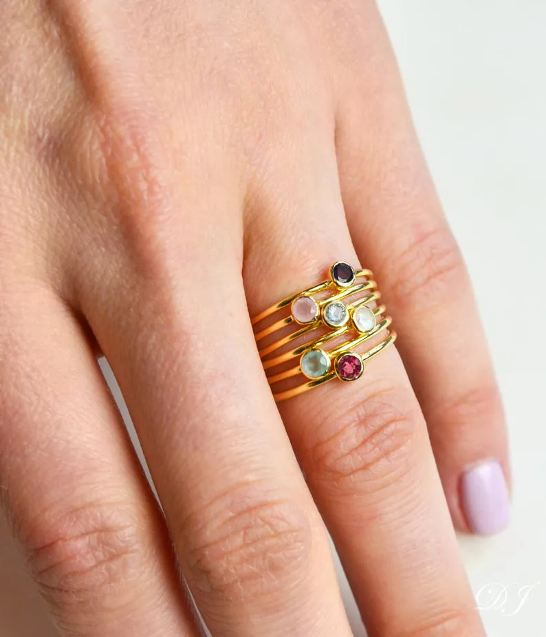 Dainty Stackable Citrine Ring : November Birthstone