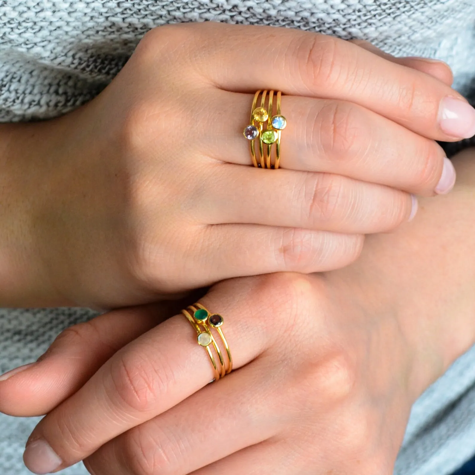 Dainty Stackable Citrine Ring : November Birthstone