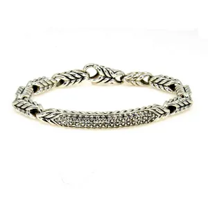 David Yurman Chevron Link Diamond ID Bracelet