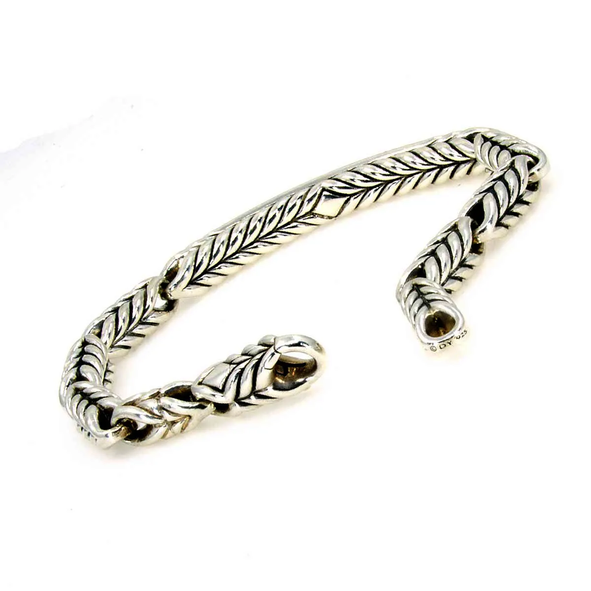 David Yurman Chevron Link Diamond ID Bracelet