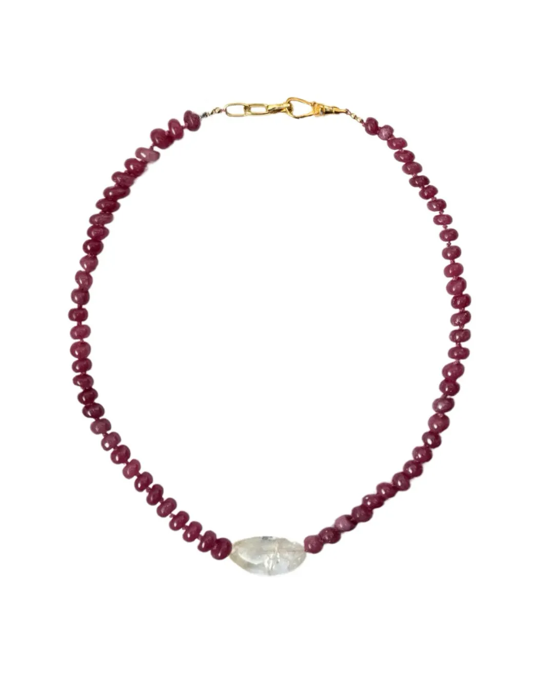 Deep Pink Stone Necklace