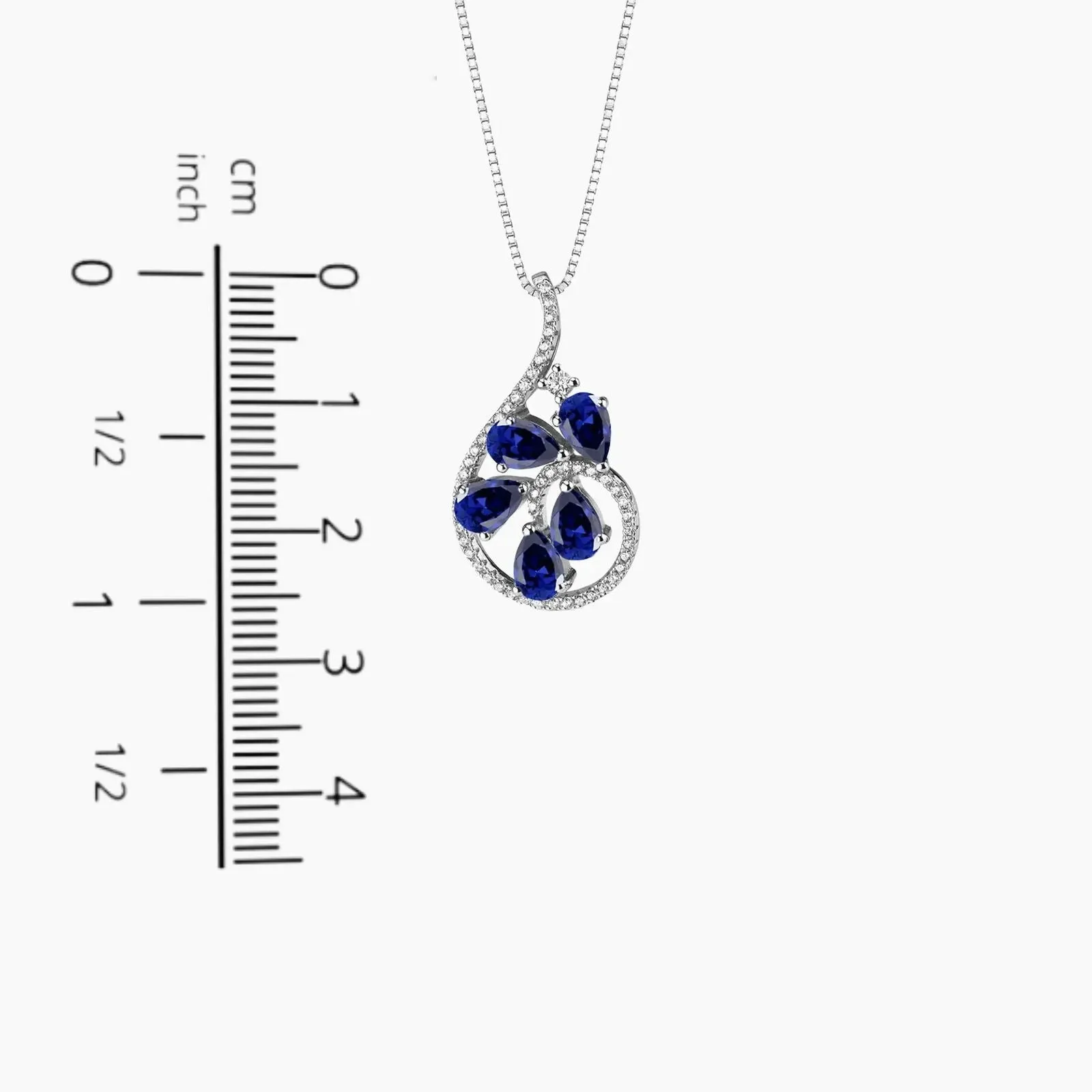 Dewdrop Sapphire Pendant Necklace in Silver - Irosk®