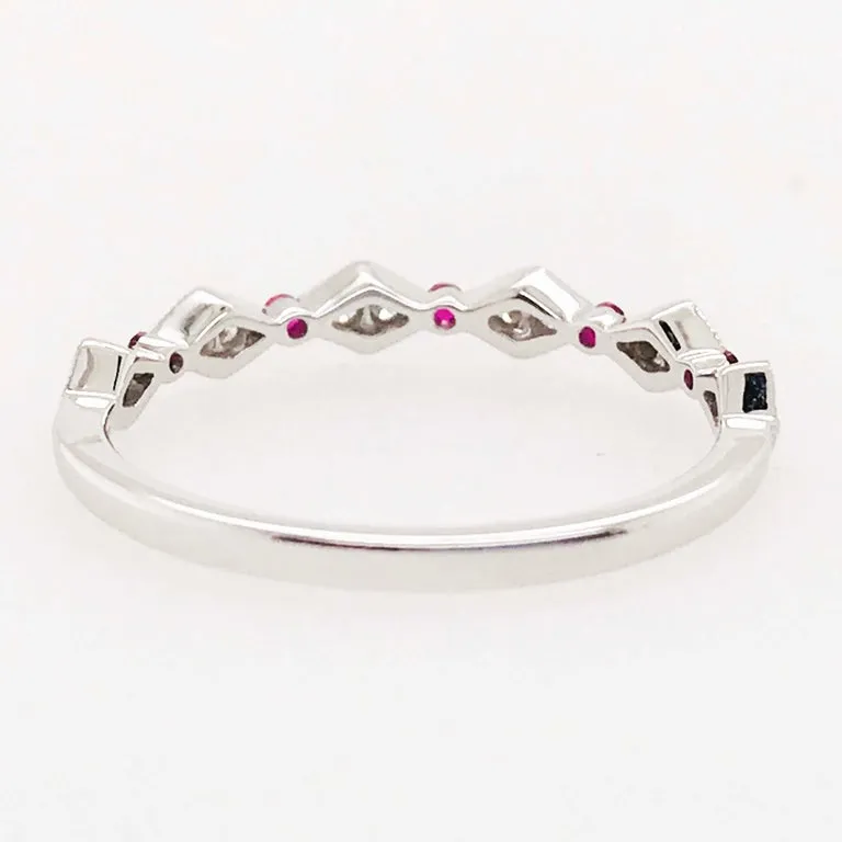 Diamond and Ruby Stackable Ring