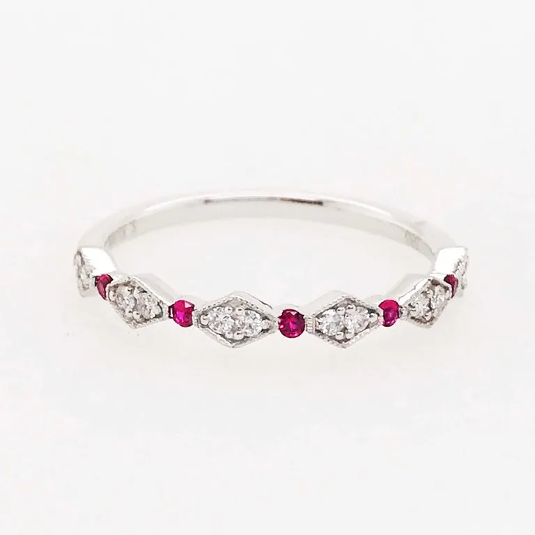 Diamond and Ruby Stackable Ring