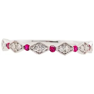 Diamond and Ruby Stackable Ring