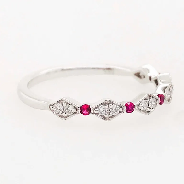 Diamond and Ruby Stackable Ring