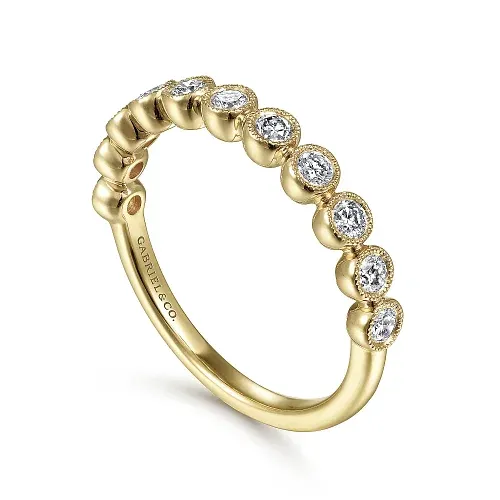 Diamond Bezel Stackable Band in 14K Yellow Gold