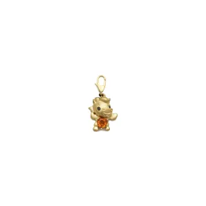 Diamond Chinese Zodiac Horse with Citrine Heart Pendant (18K)