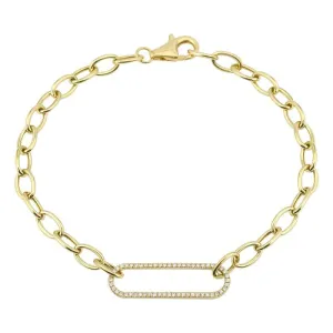 Diamond Paper Link Chain Bracelet