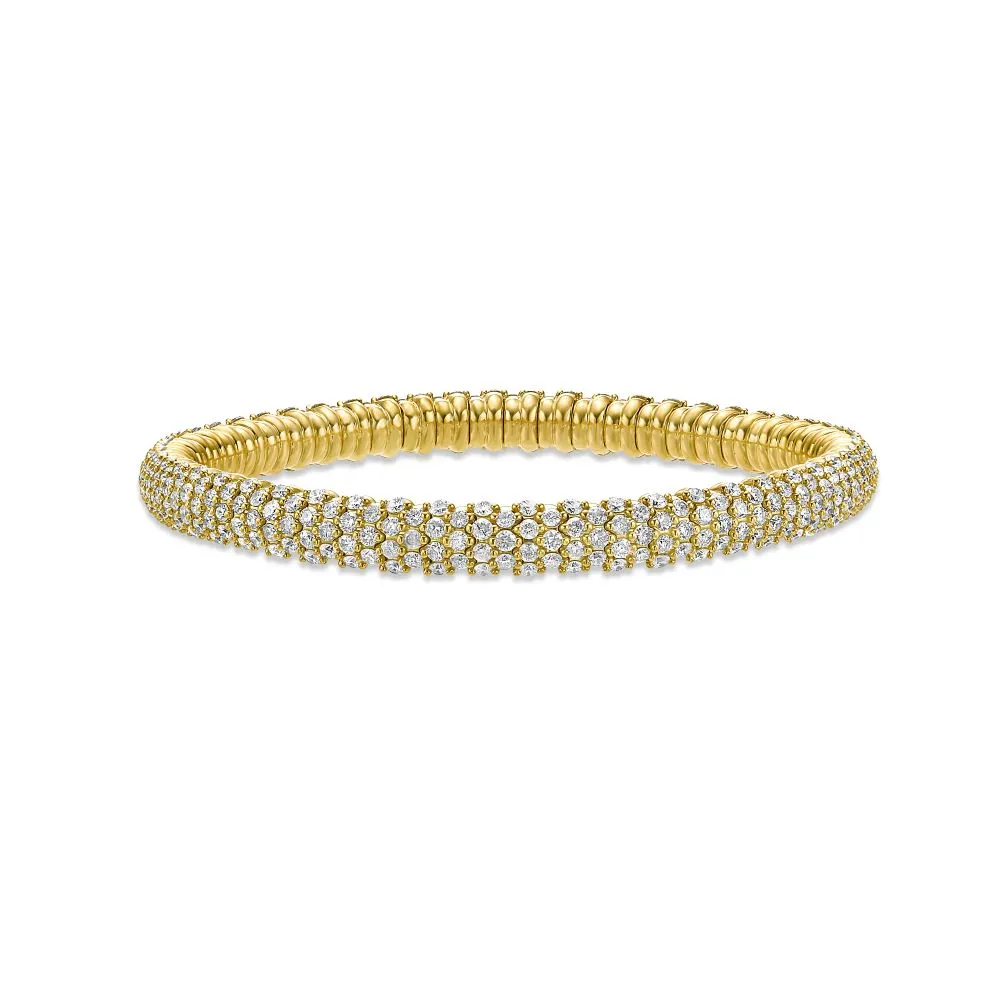 Diamond Stretch Bangle Bracelet (6.70ct.) in 14K Gold