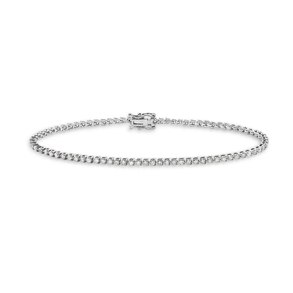 Diamond Tennis Bracelet (1.50 ct.)  1.7 mm 3-Prongs Setting in 14K Gold