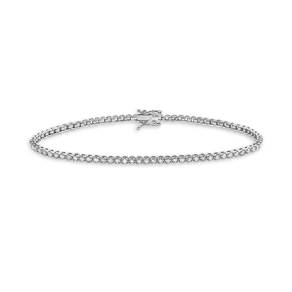 Diamond Tennis Bracelet (4.00 ct.) 4.5 mm Buttercup Setting in 14K Gold