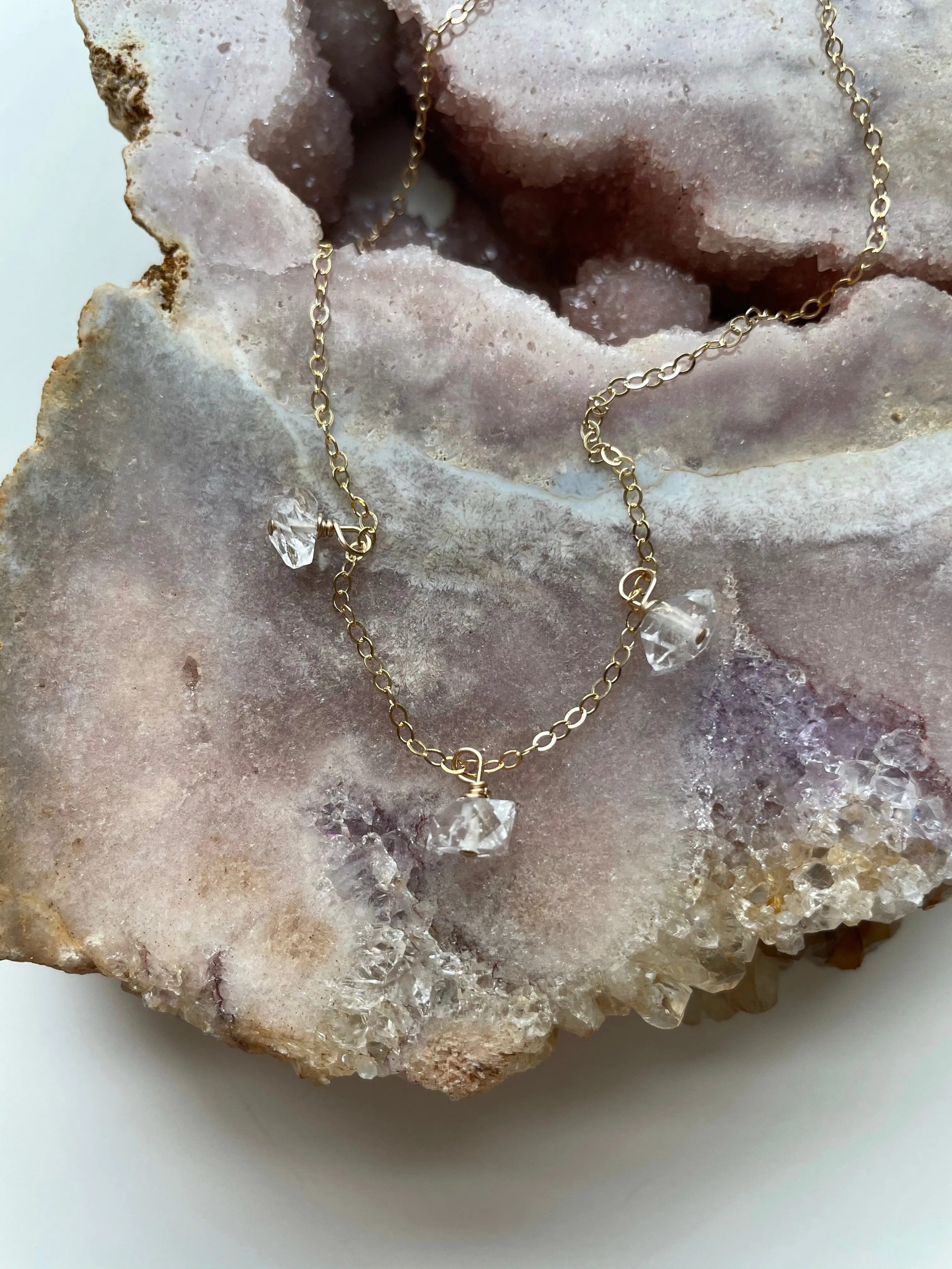 Divine feminine Jewelry Herkimer Diamond layering necklace