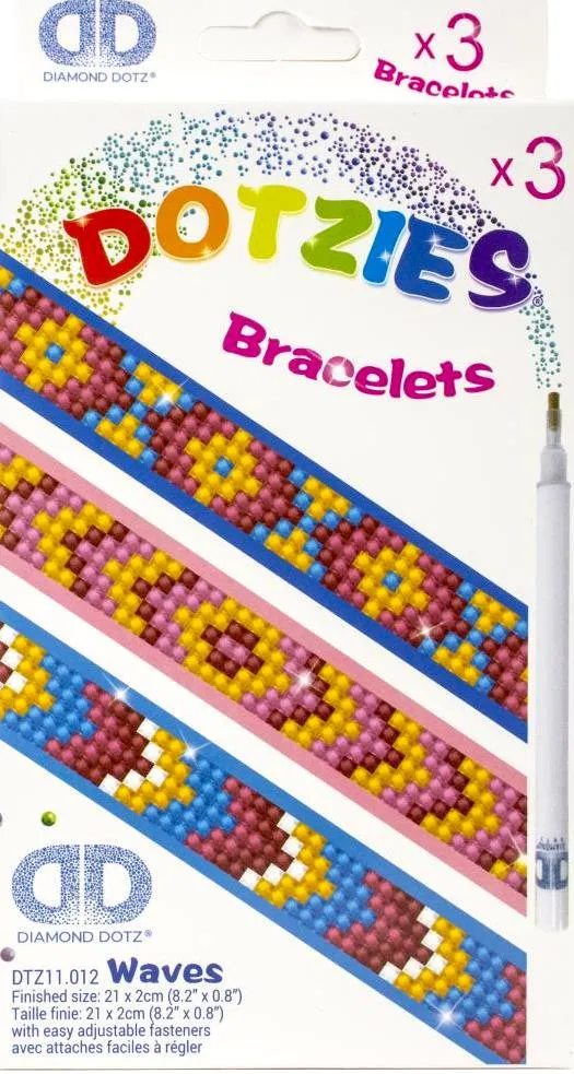 DIY Damaged Box DIY Diamond Dotz Waves Design Kids Bracelet Facet Bead Craft Kit