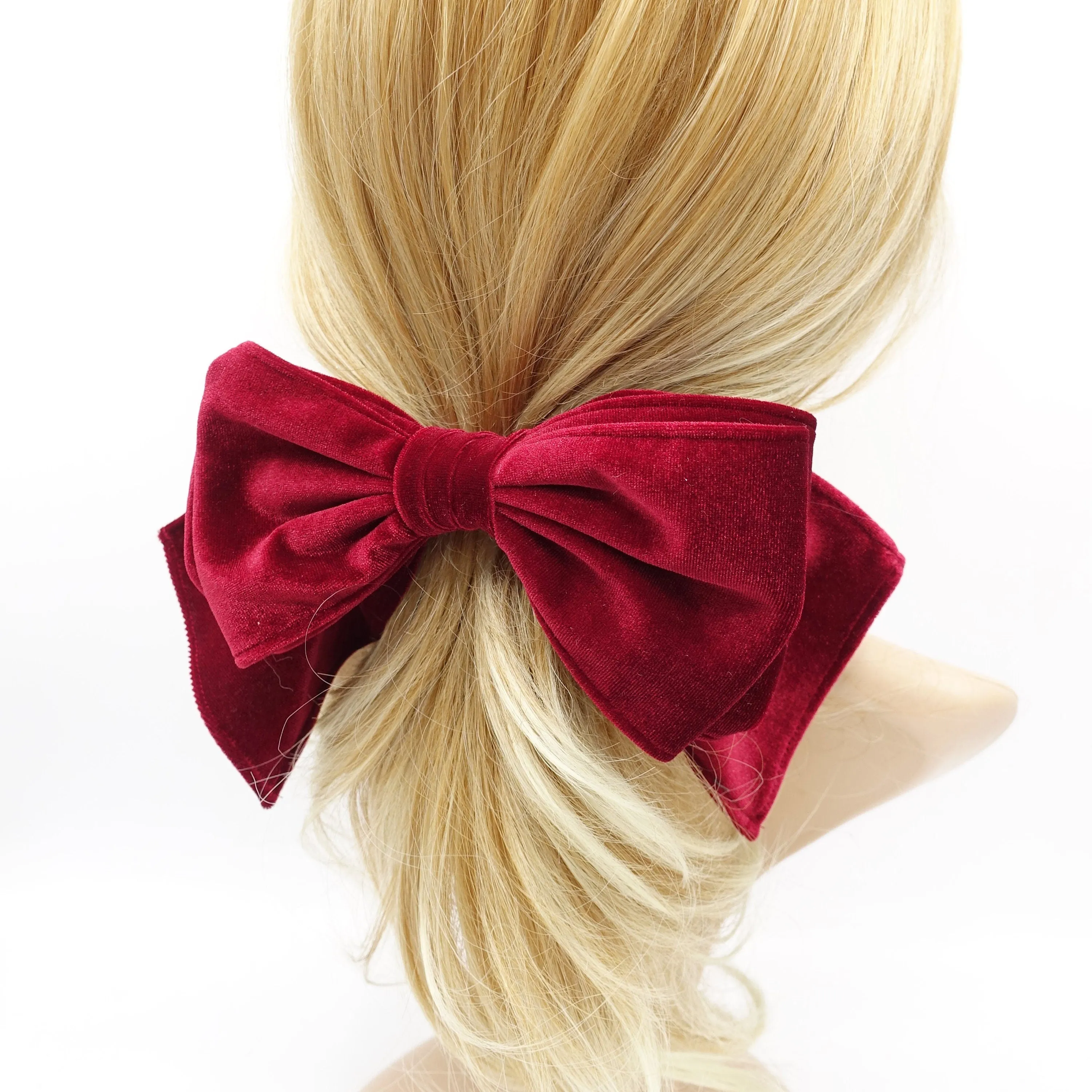 double layered velvet hair bow stylish hair hair accessory for women