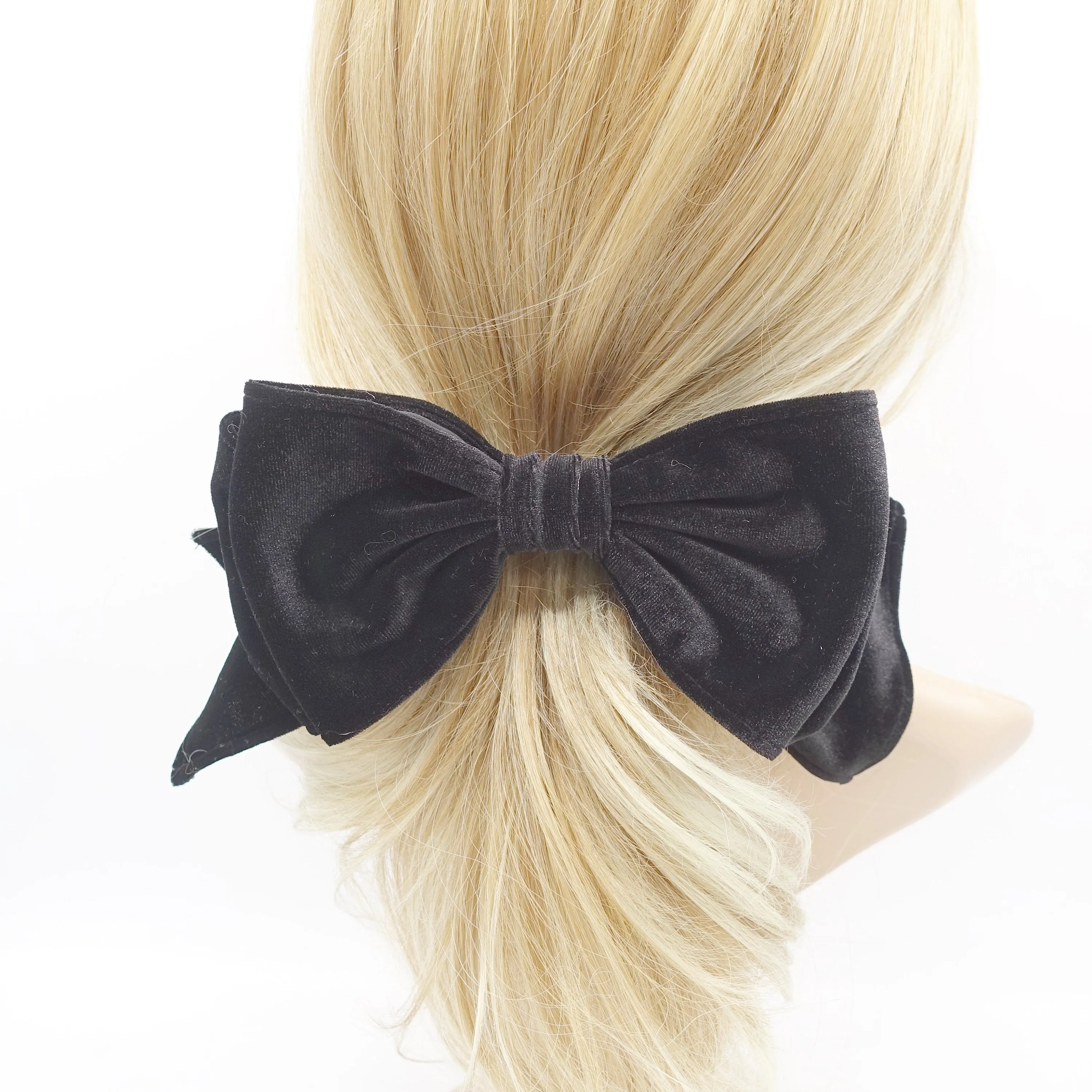 double layered velvet hair bow stylish hair hair accessory for women