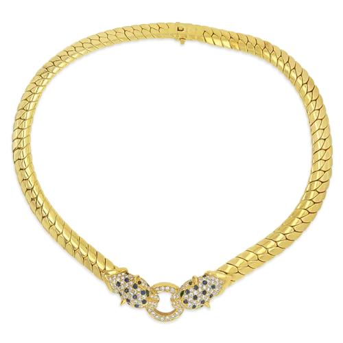 Double Leopard Estate Necklace