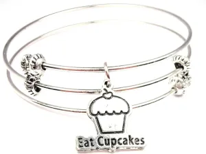 Eat Cupcakes Triple Style Expandable Bangle Bracelet