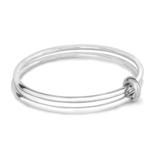 Eclipse Silver Double Bangle