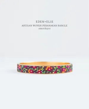 EDEN   ELIE Modern Peranakan gold narrow bangle - amethyst