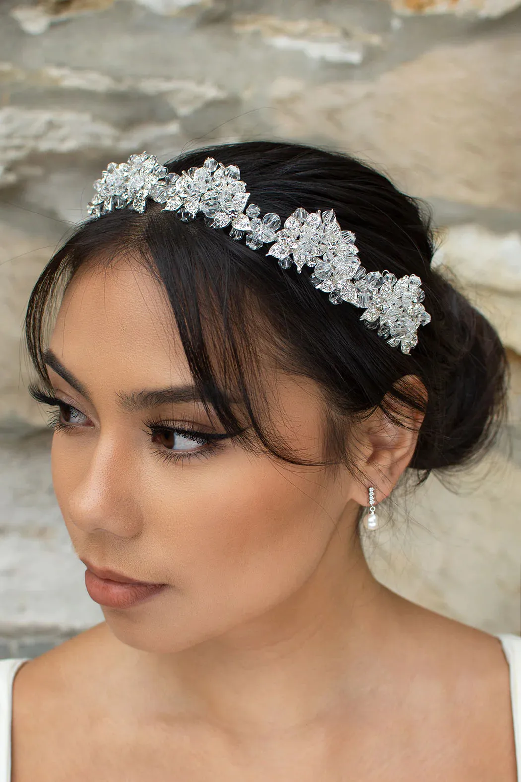 Edwina Silver Crown Clear Crystals