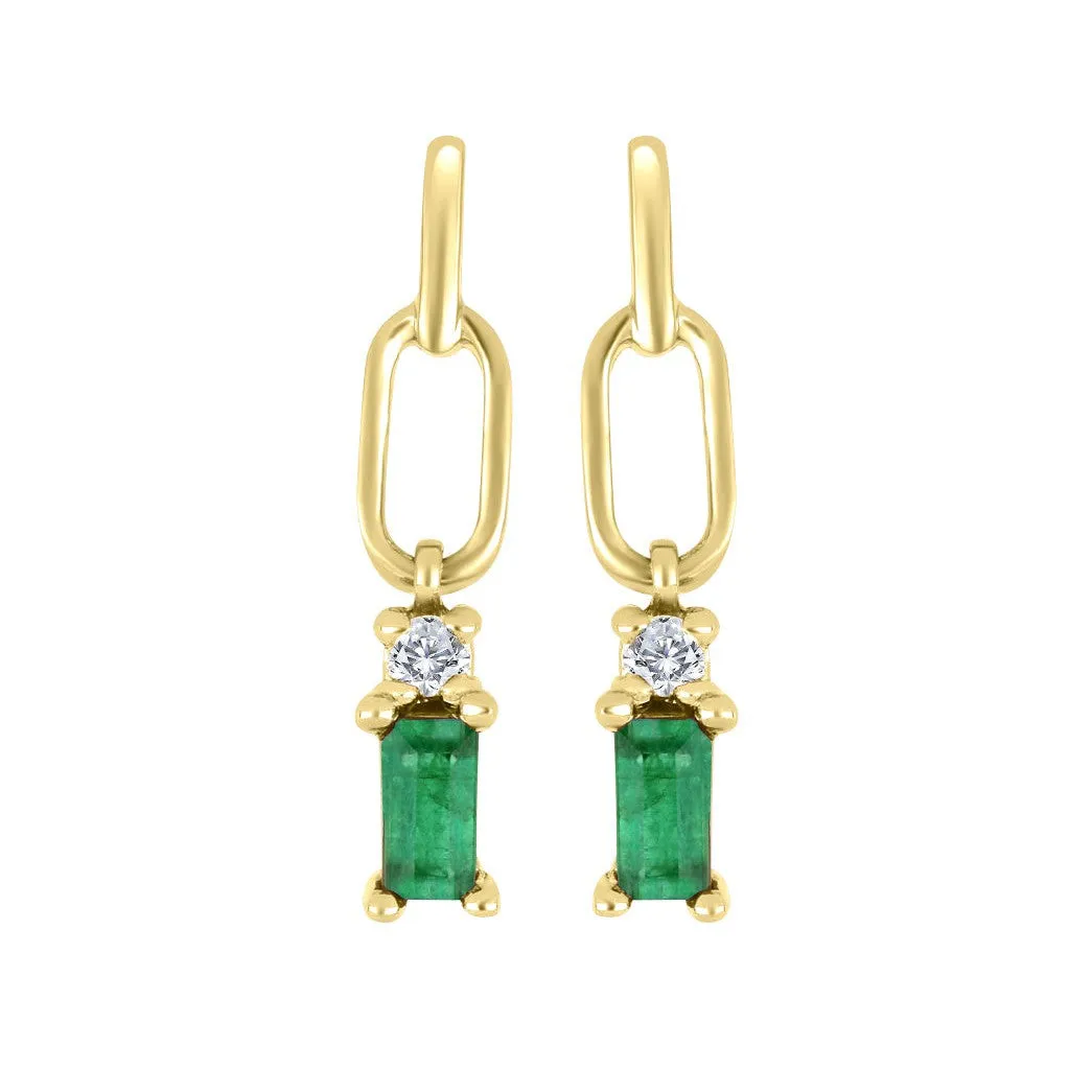 Emerald Baguette Earrings