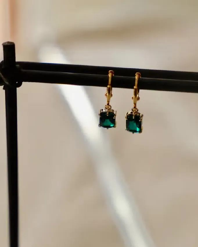 Emerald Baguette Earrings