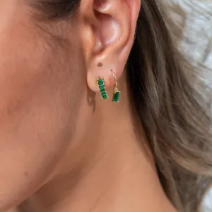 EMERALD GREEN HOOP EARRINGS