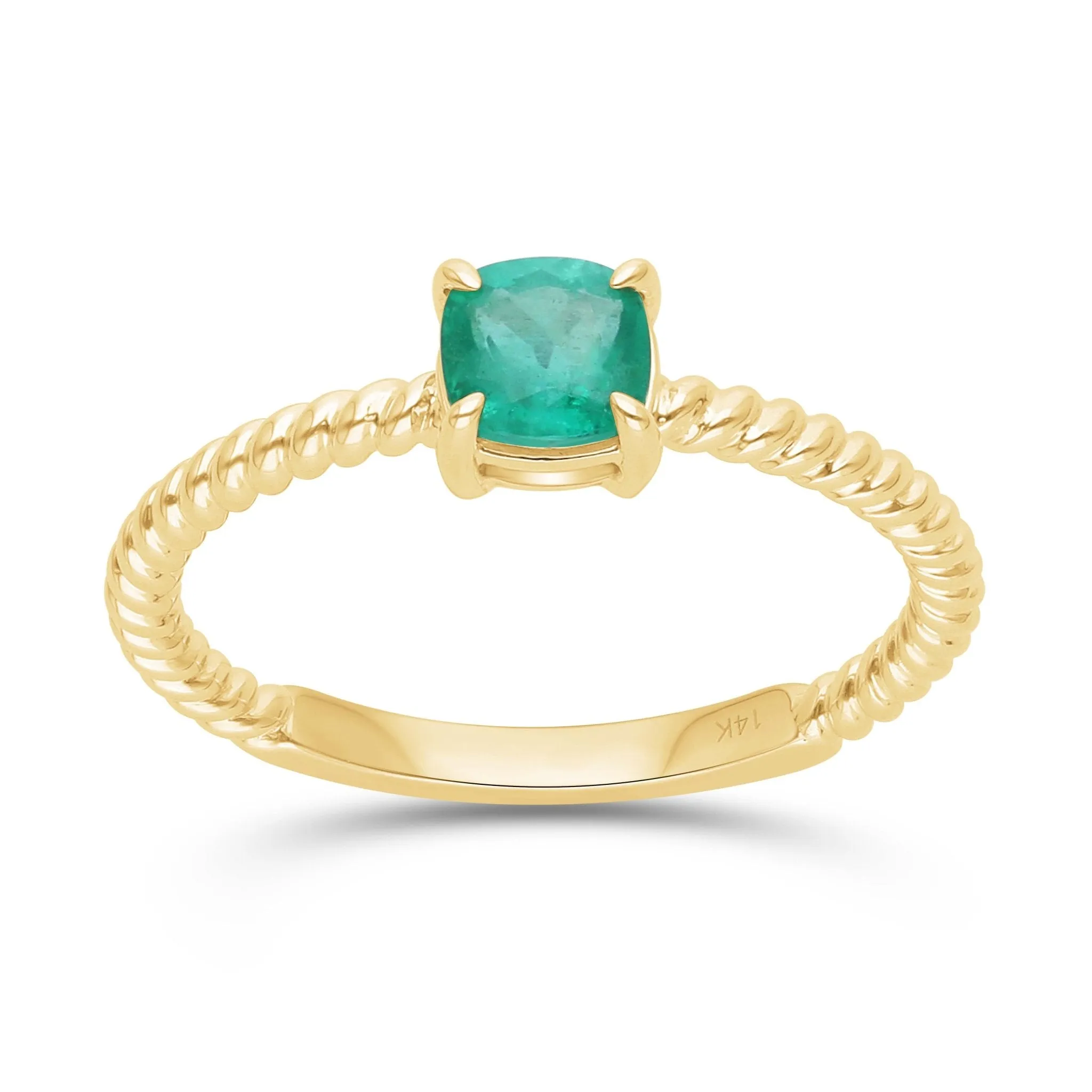 Emerald Rope Stackable Ring - WG