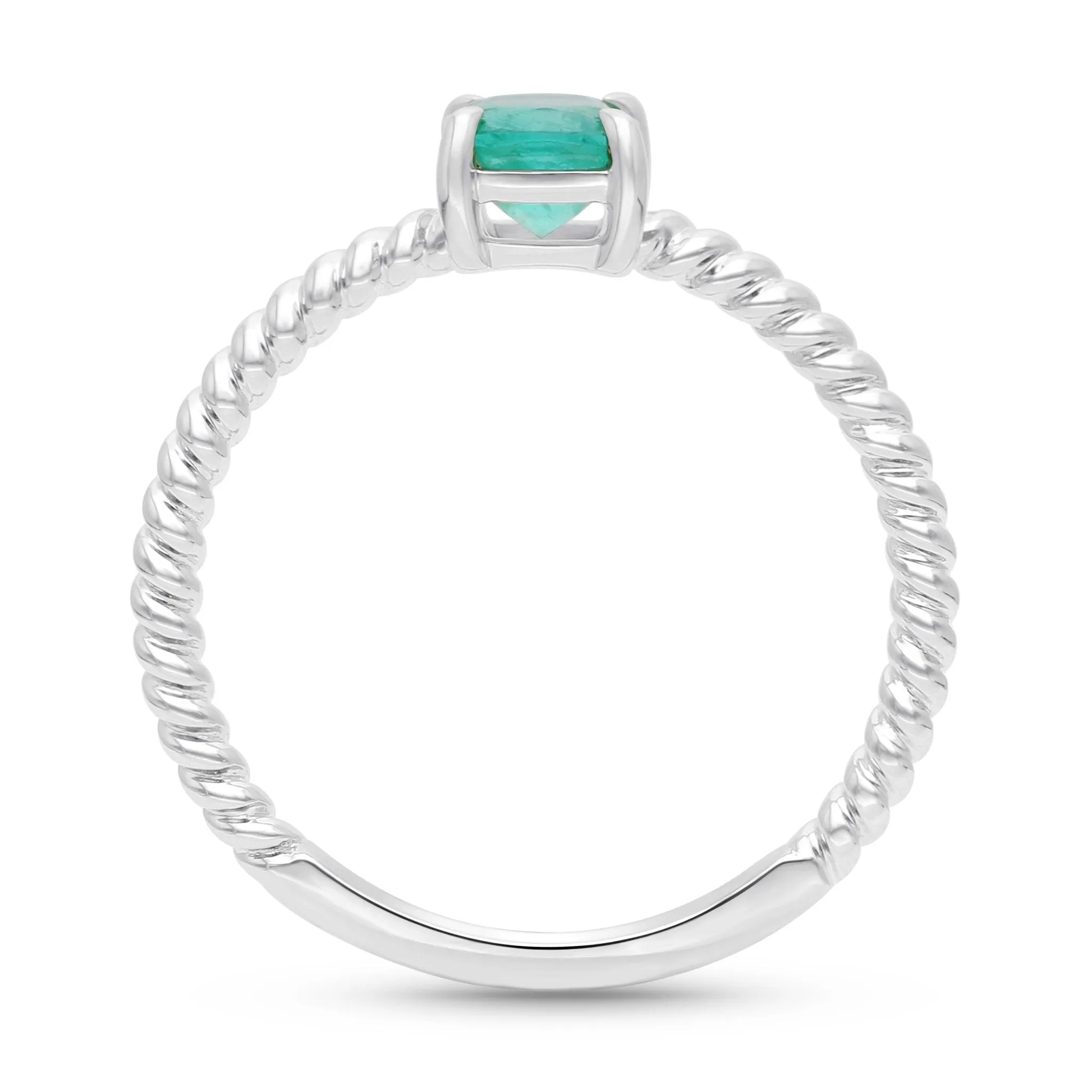 Emerald Rope Stackable Ring - WG