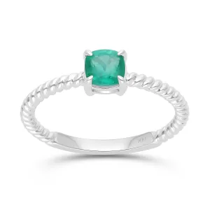 Emerald Rope Stackable Ring - WG