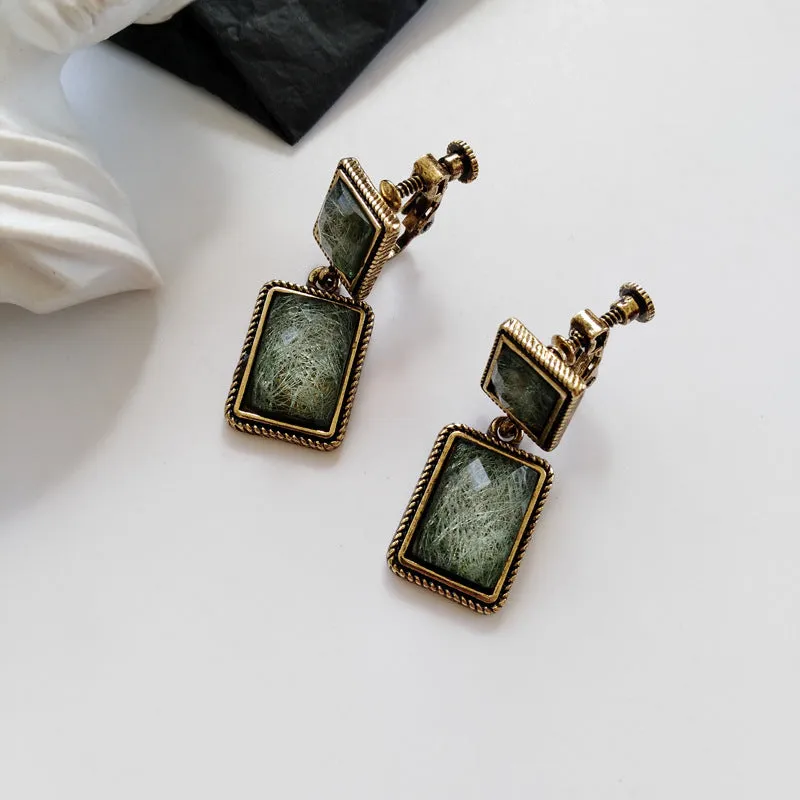 Emerald Short Earrings For Women