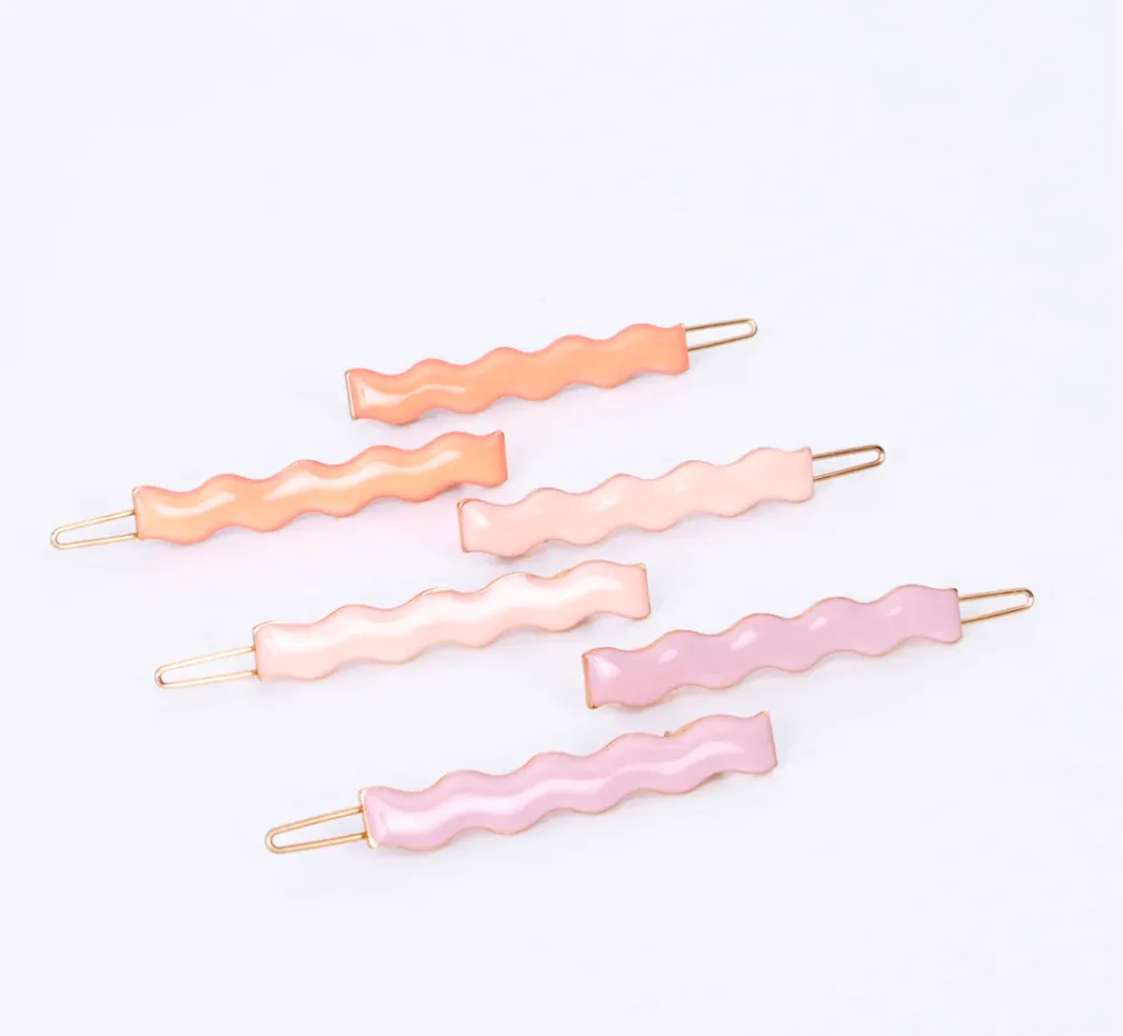 Enamel Wavy Hair clips