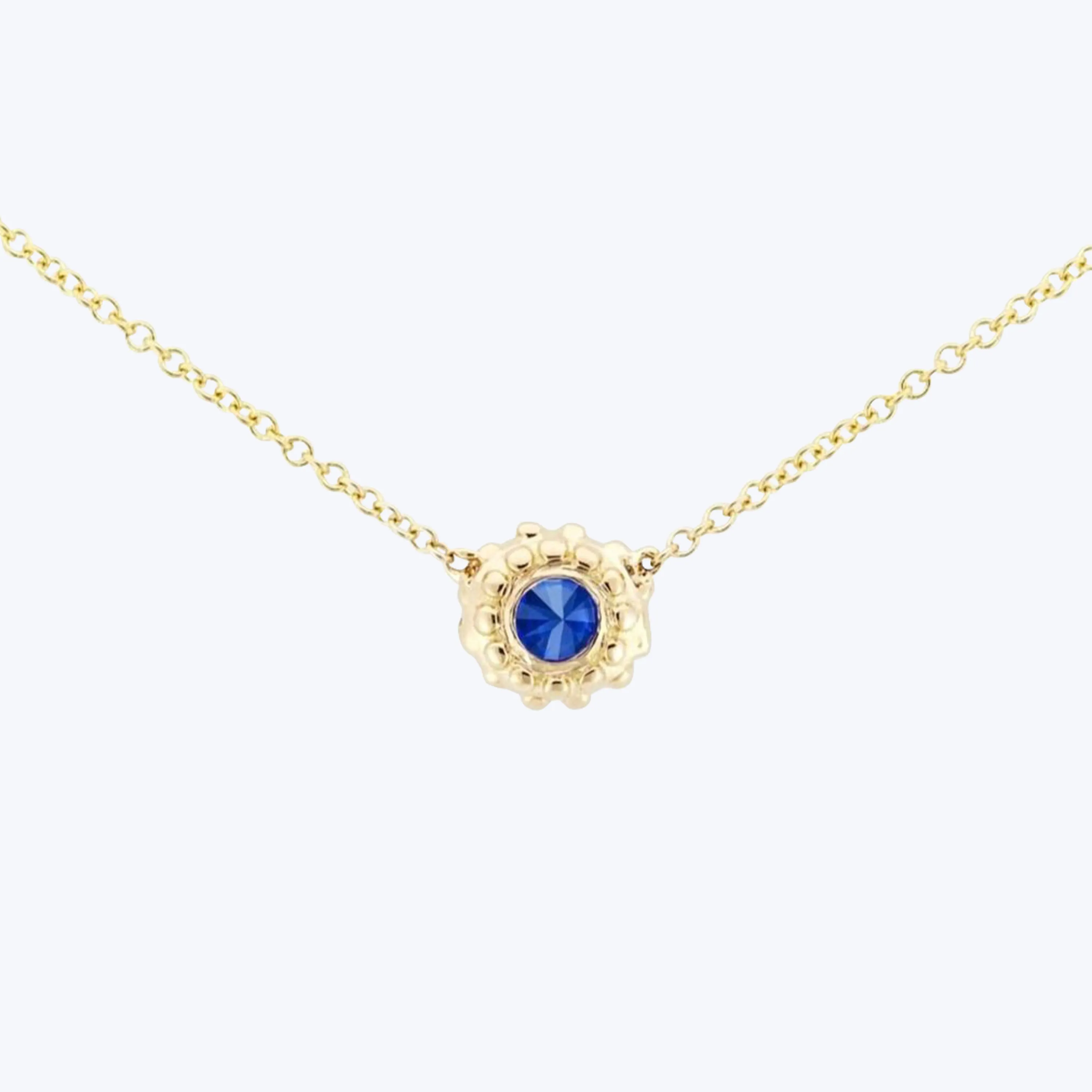 Evo Blue Sapphire Solitaire Necklace