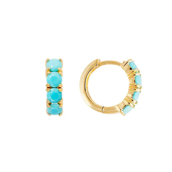 Fairley Turquoise Midi Hoops