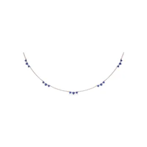 Fana Five Stone Sapphire and Diamond Station Necklace