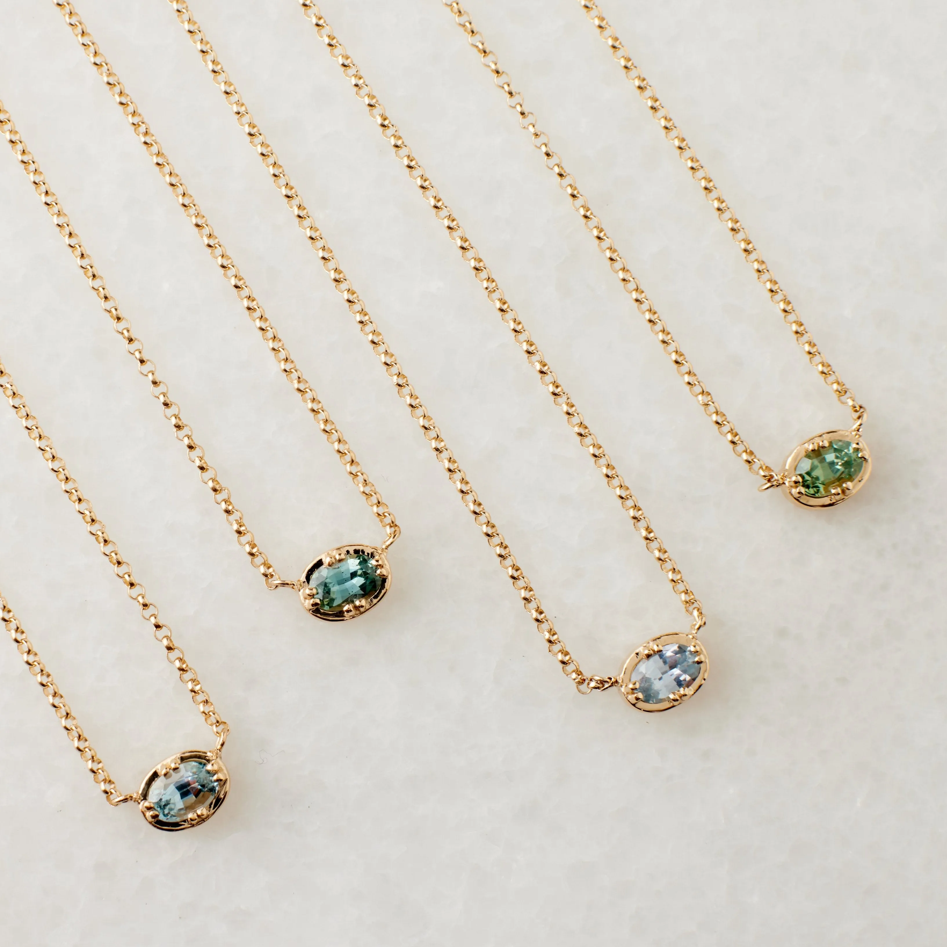 Fiona Necklace - Green Montana Sapphire