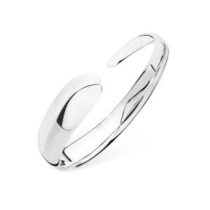 Flat Drop Bangle in Sterling Silver