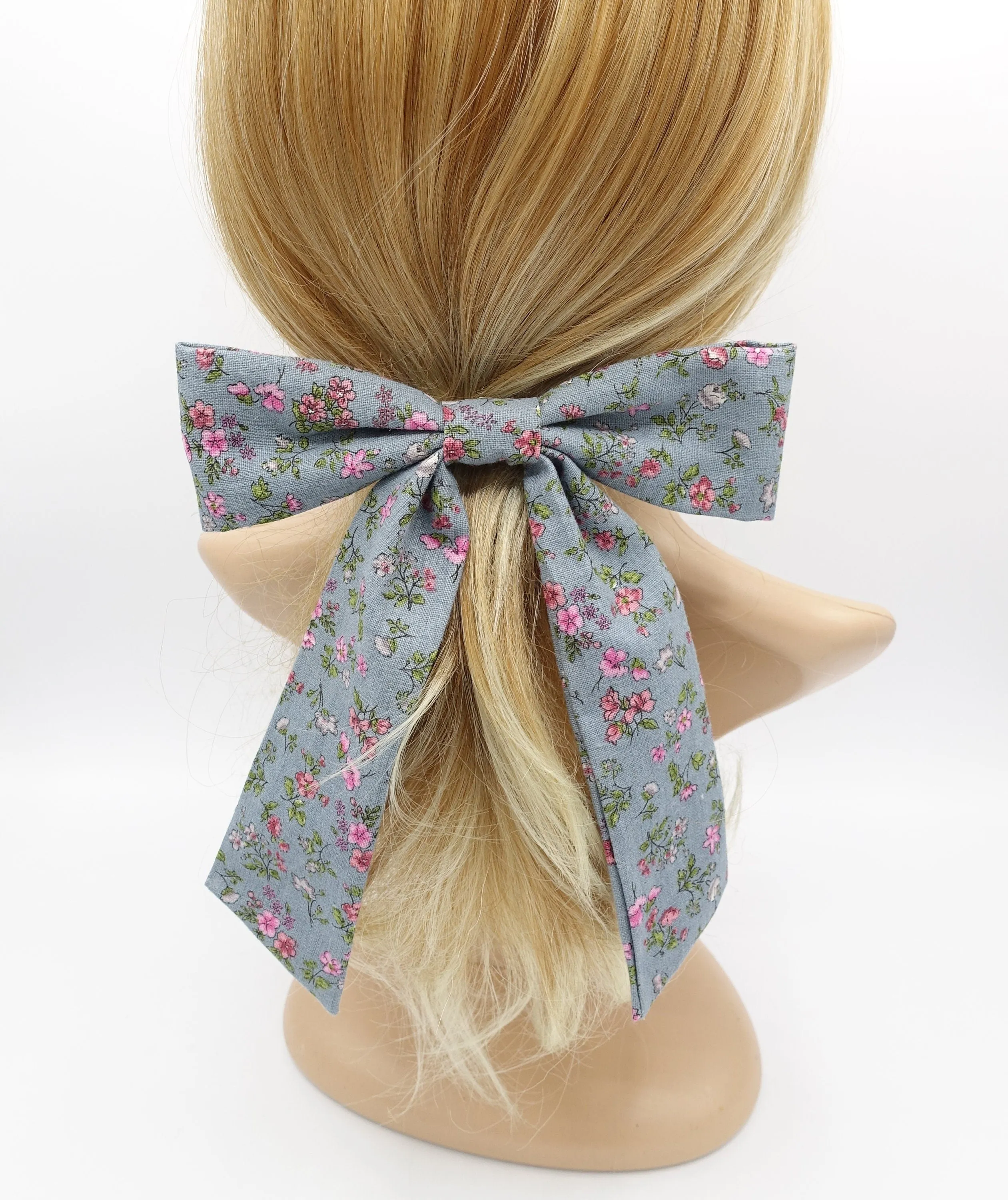 floral cotton hair bow for women