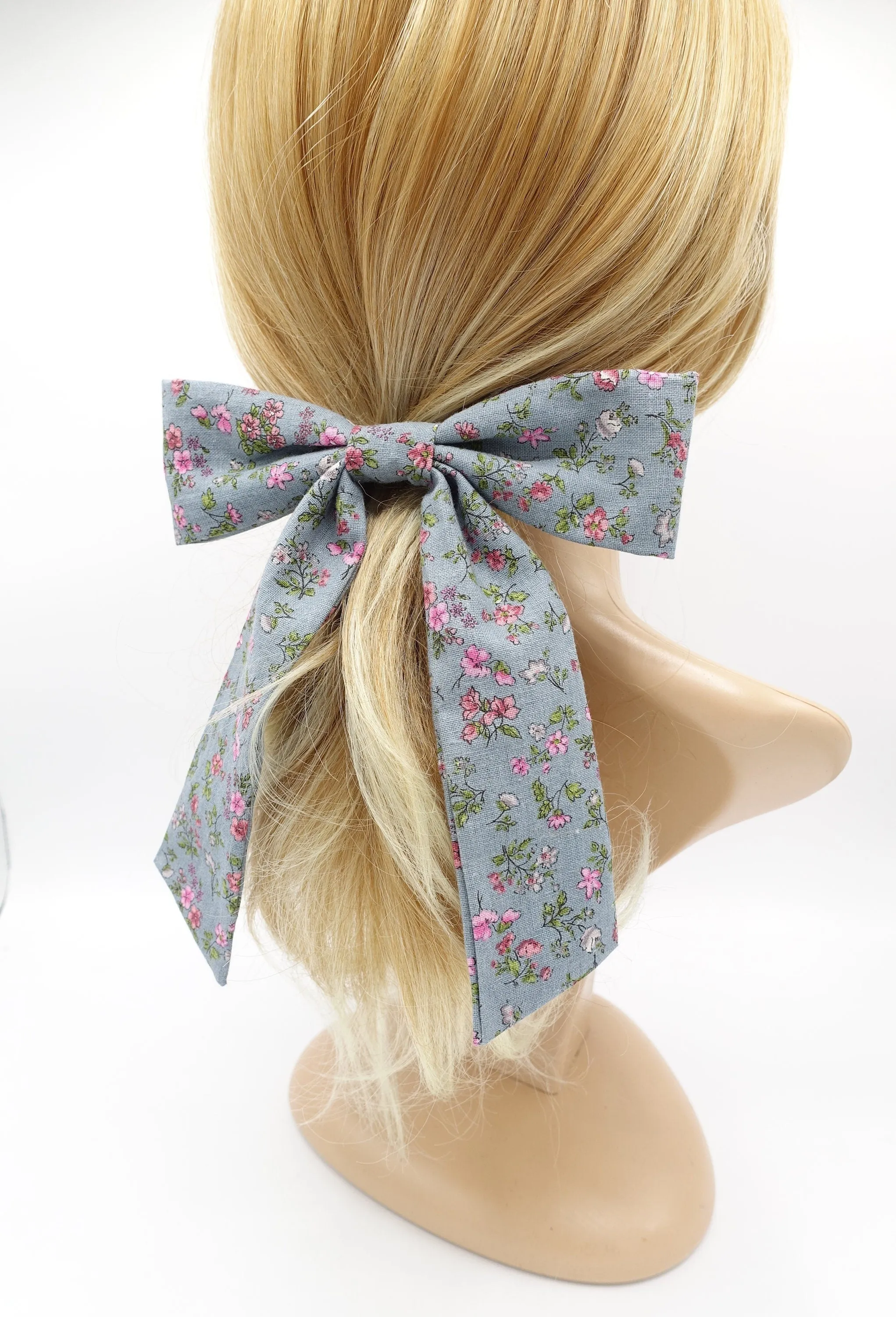 floral cotton hair bow for women