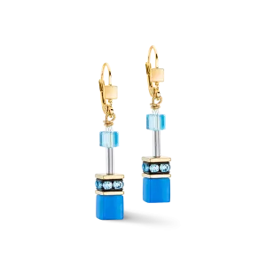 GeoCUBE® Iconic Mono Gold earrings turquoise