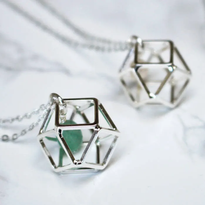 Geometric Birthstone Necklace