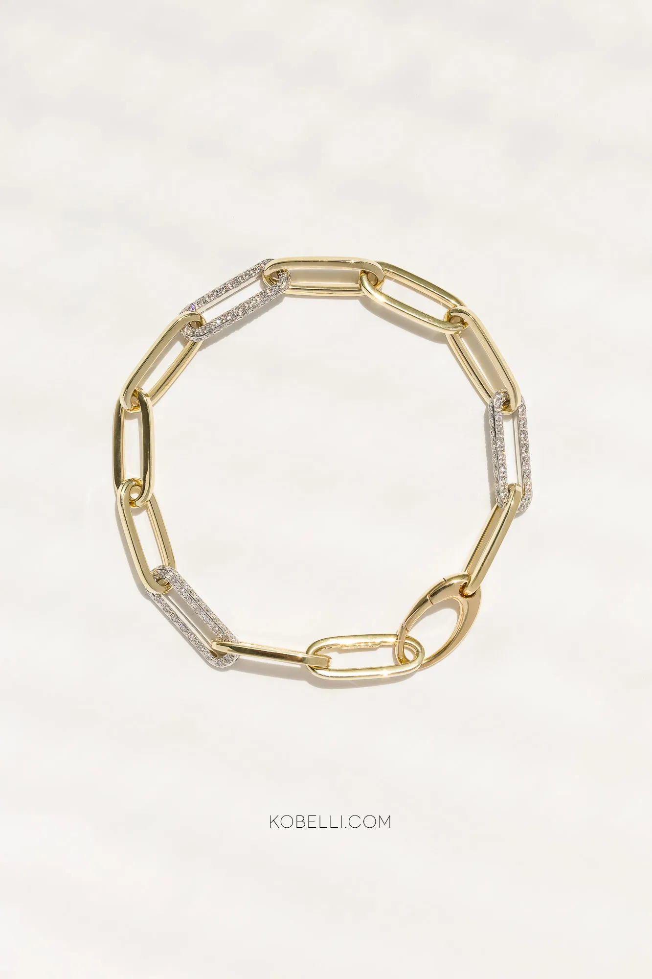 Gilda Diamond & Gold Paperclip Bracelet