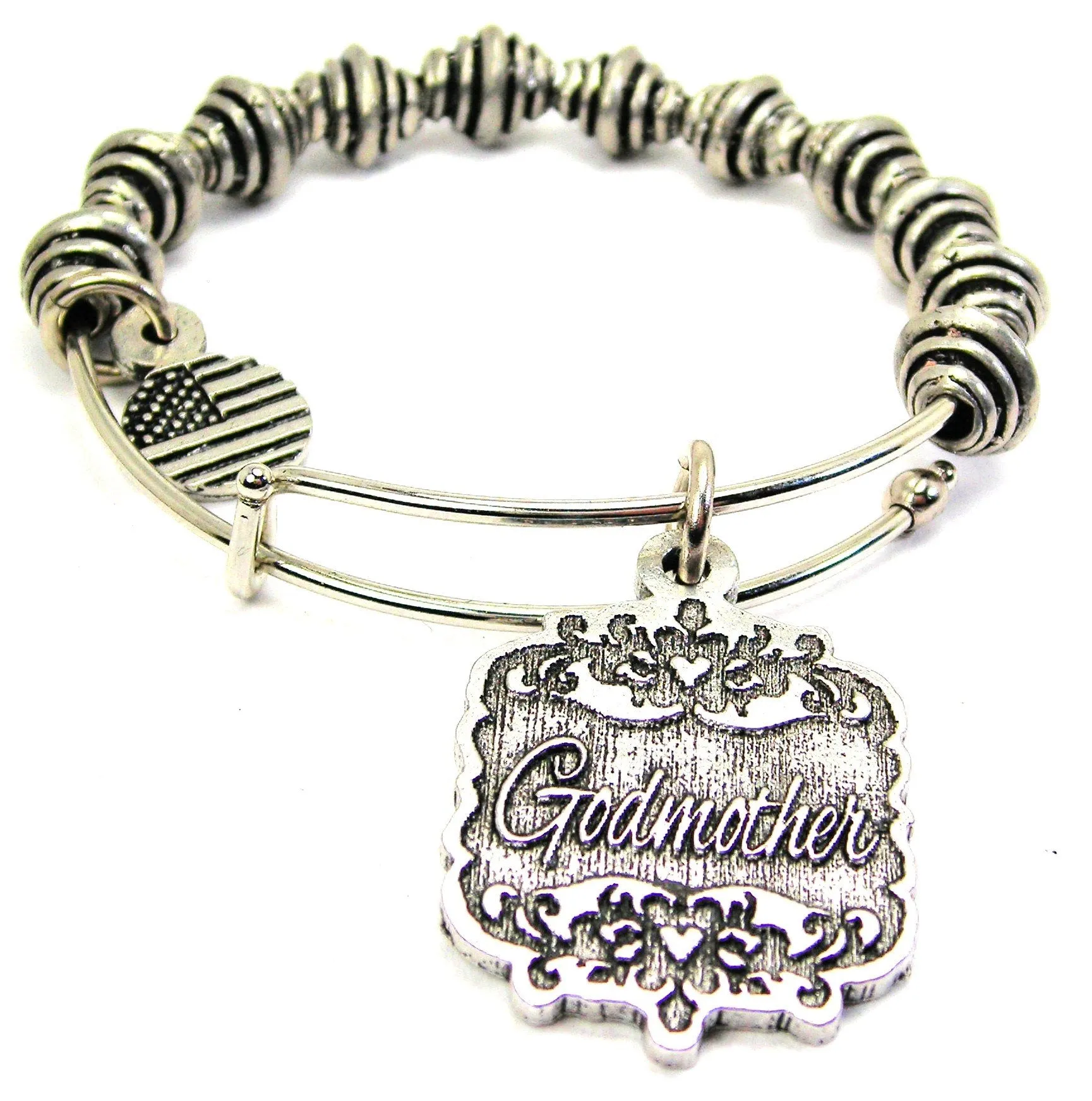 Godmother Victorian Scroll Spiral Beaded Bracelet