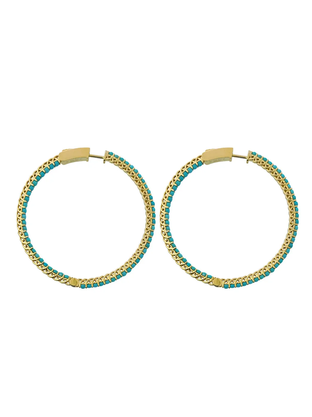 Gold & Turquoise Hoops