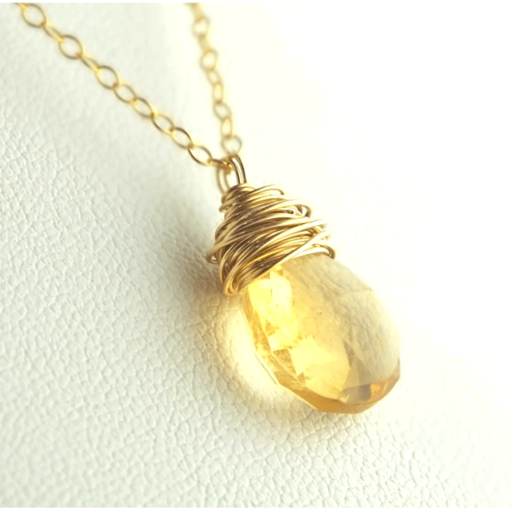 Gold Citrine Necklace